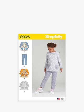 Simplicity Children's Top and Legging Sewing Pattern, 9025, A
