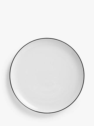 John Lewis ANYDAY Dine Coupe Rim Dinner Plate, 28cm, White/Black