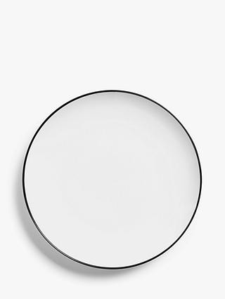 John Lewis ANYDAY Dine Coupe Rim Side Plate, 22cm, White/Black