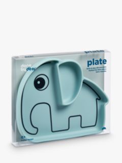 Done by Deer Elephant Suction Plate, Light Blue