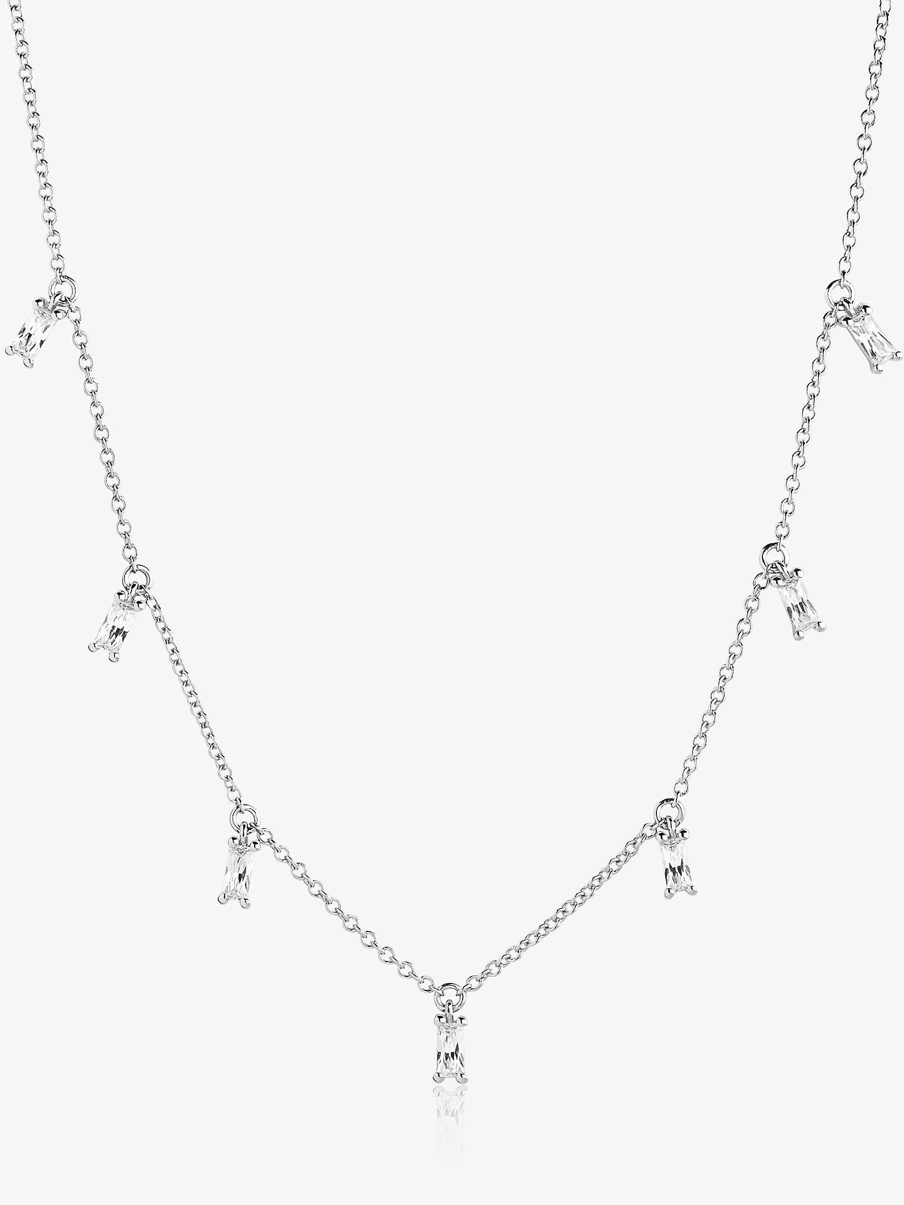 Sif Jakobs Jewellery Princess Cut Cubic Zirconia Chain Necklace, Silver