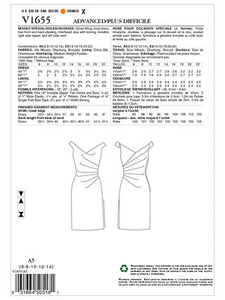 Vogue Women's Occasion Dress Sewing Pattern, 1655, A5