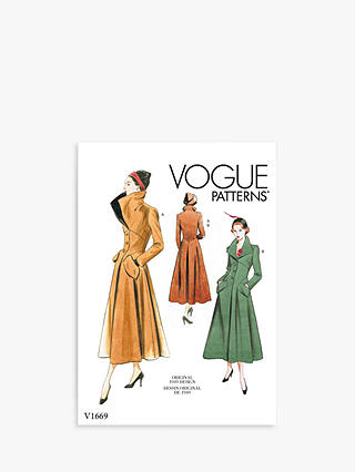 Vogue Women's Vintage Inspired Coat Sewing Pattern, 1669, A5