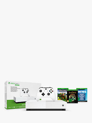 Xbox One S All Digital Edition 1TB, with Wireless Controller, Minecraft, Sea of Thieves and Fortnite Battle Royale Games (Digital Editions)