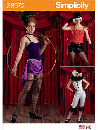 Simplicity Women's Costume Circus Sewing Pattern, 8972, H5