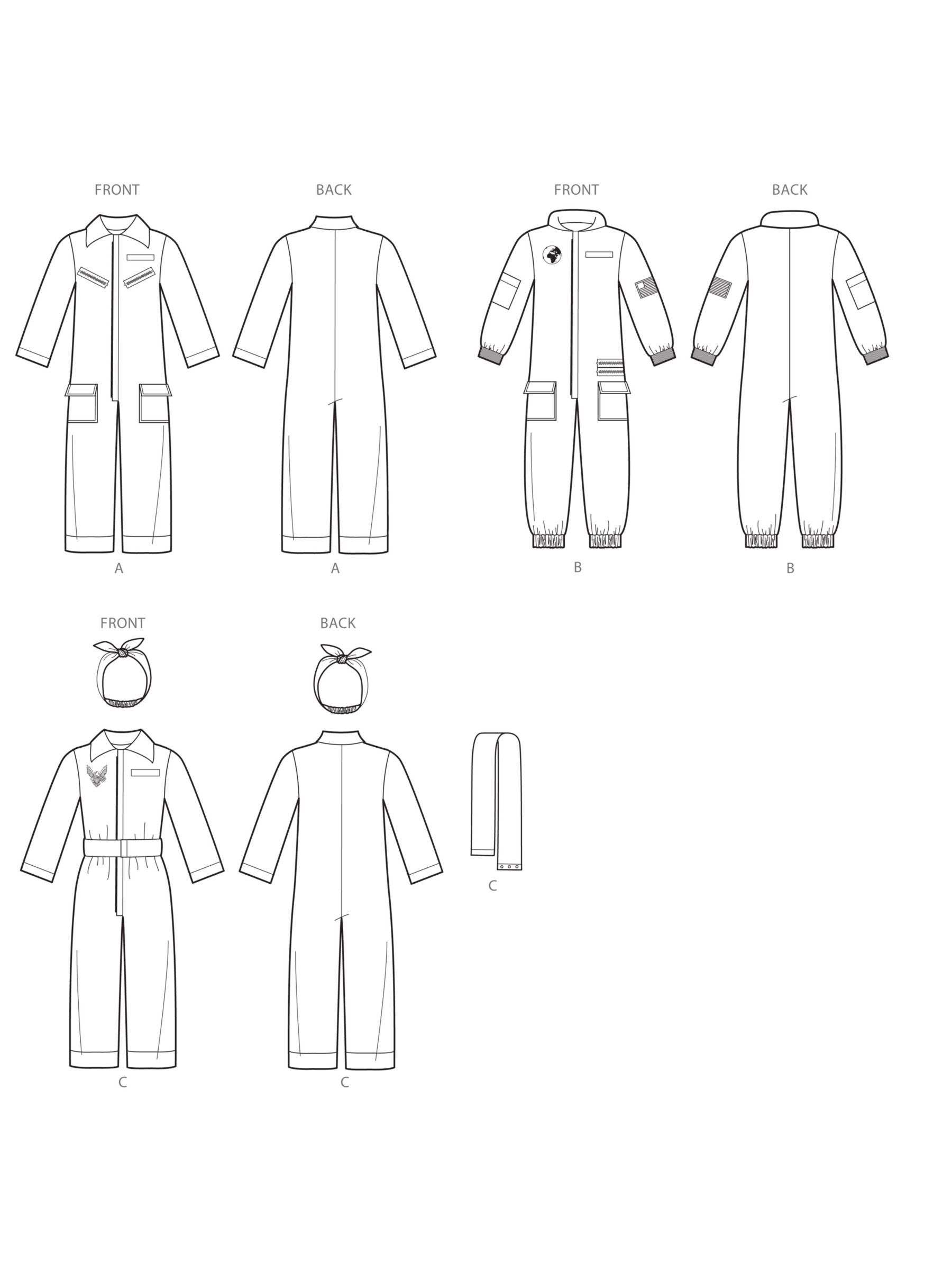 Simplicity Children's Jumpsuit Costumes Sewing Patterns, 8977, A