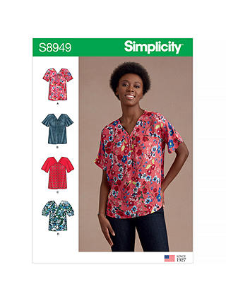Simplicity Women's Button Through Tops Sewing Pattern, 8949, D5