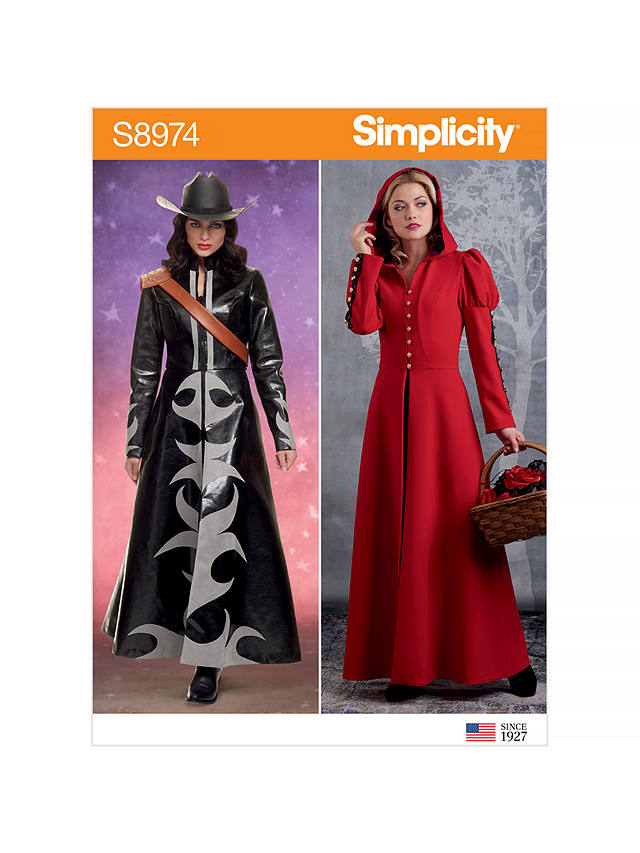 Simplicity Women's Costume Maxi Coat Sewing Pattern, 8974, H5