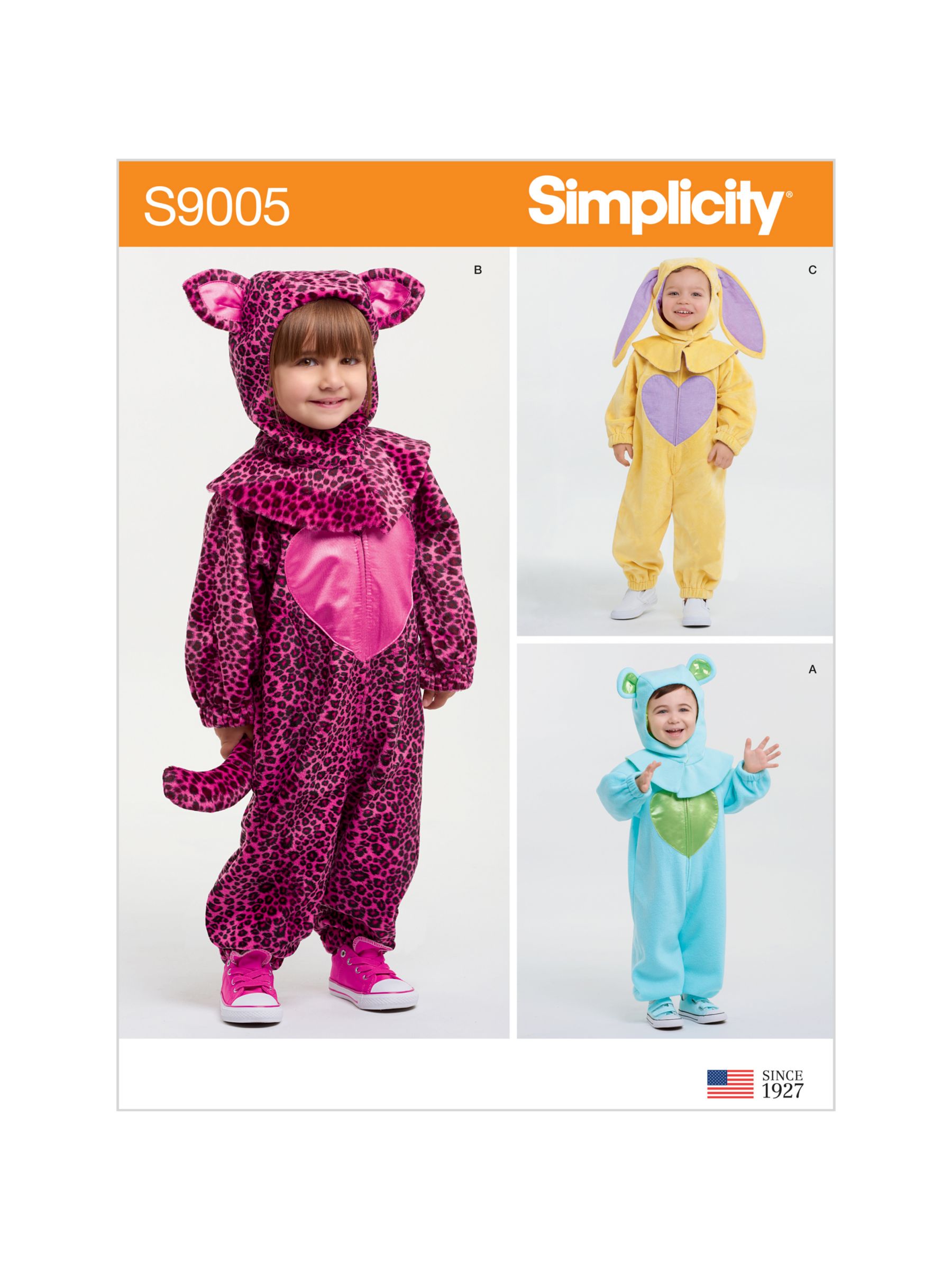 Simplicity Toddler's Animal Costume, 9005, A
