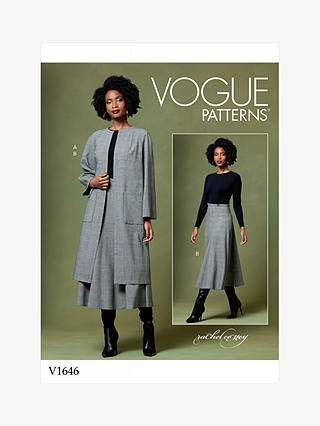 Vogue Women's Coat and Skirt Sewing Pattern, 1646, Y