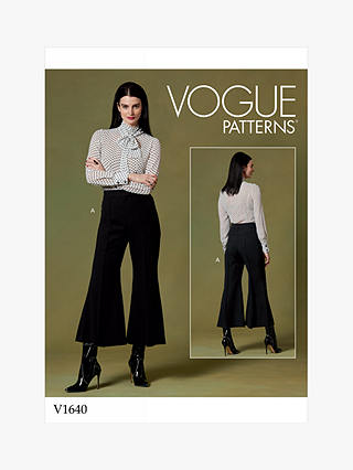 Vogue Women's Flared Trousers Sewing Pattern, 1640, A5