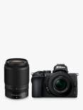 Nikon Z50 Compact System Camera with 16-50mm & 50-250mm VR Lenses, 4K UHD, 20.9MP, Wi-Fi, Bluetooth, OLED EVF, 3.2” Tiltable Touch Screen, Double Lens Kit