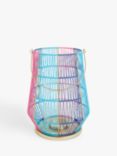 John Lewis & Partners Summer Lantern Candle Holder, Pink/Blue, H34 cm