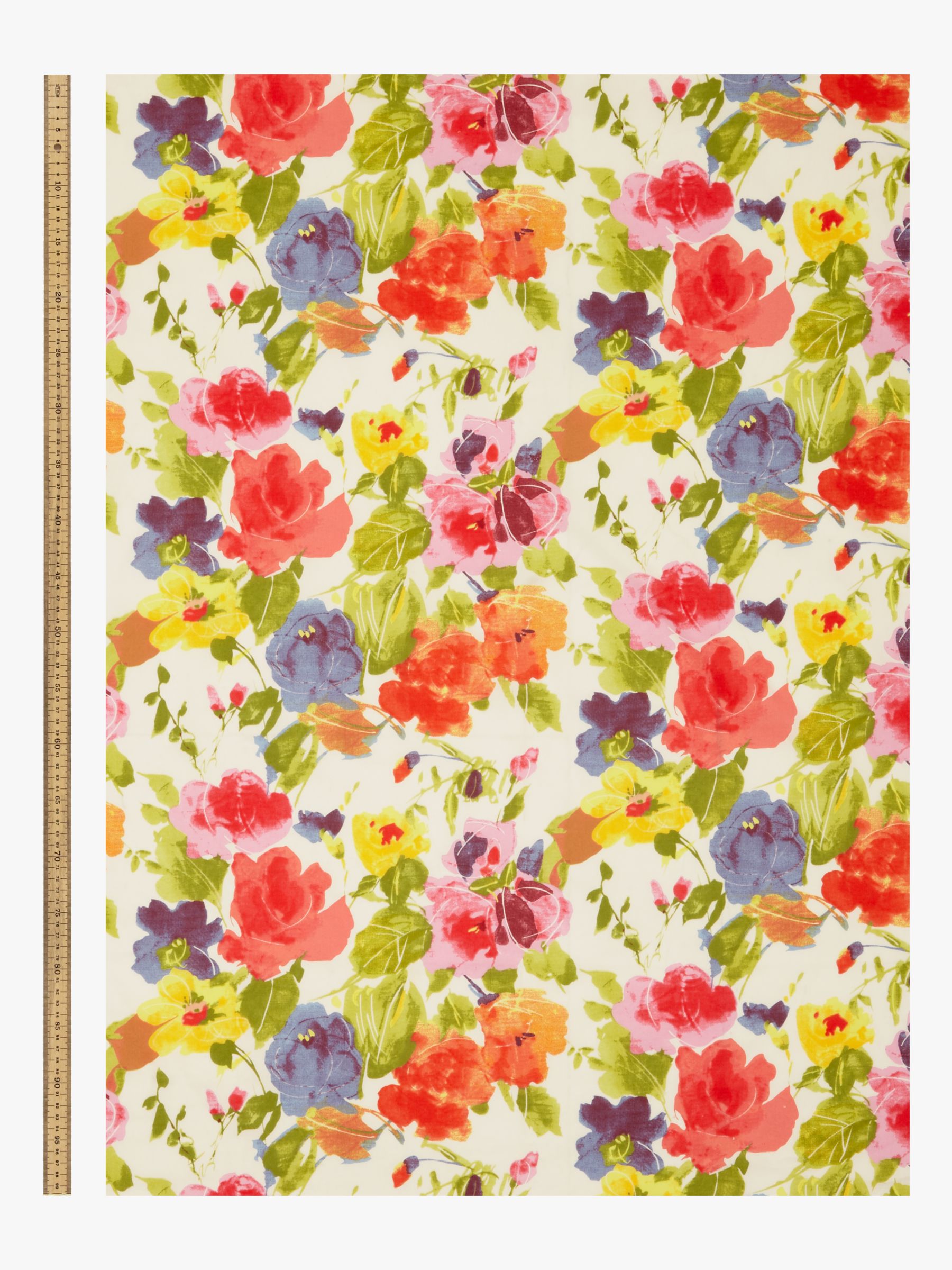 Peter Horton Textiles Large Bright Flowers Cotton Fabric, Multi