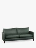 John Lewis Bailey Grand 4 Seater Leather Sofa, Dark Leg, Sellvagio Green