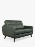 John Lewis Barbican Small 2 Seater Leather Sofa, Dark Leg, Sellvagio Green