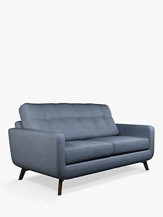 John Lewis Barbican Medium 2 Seater Leather Sofa, Dark Leg
