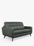 John Lewis Barbican Medium 2 Seater Leather Sofa, Dark Leg, Sellvagio Green