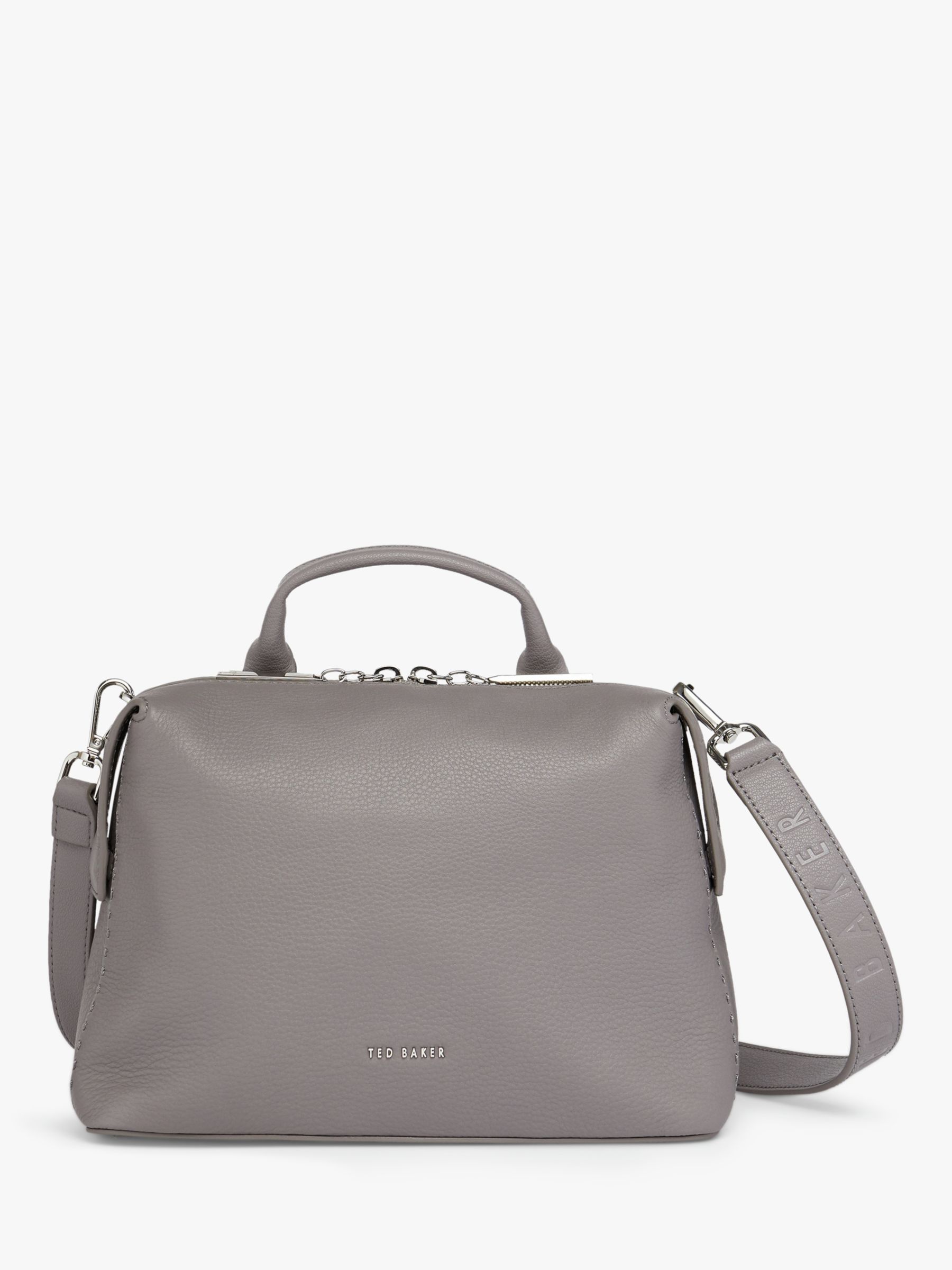 Ted Baker Emilyy Leather Tote Bag, Dark Grey at John Lewis & Partners