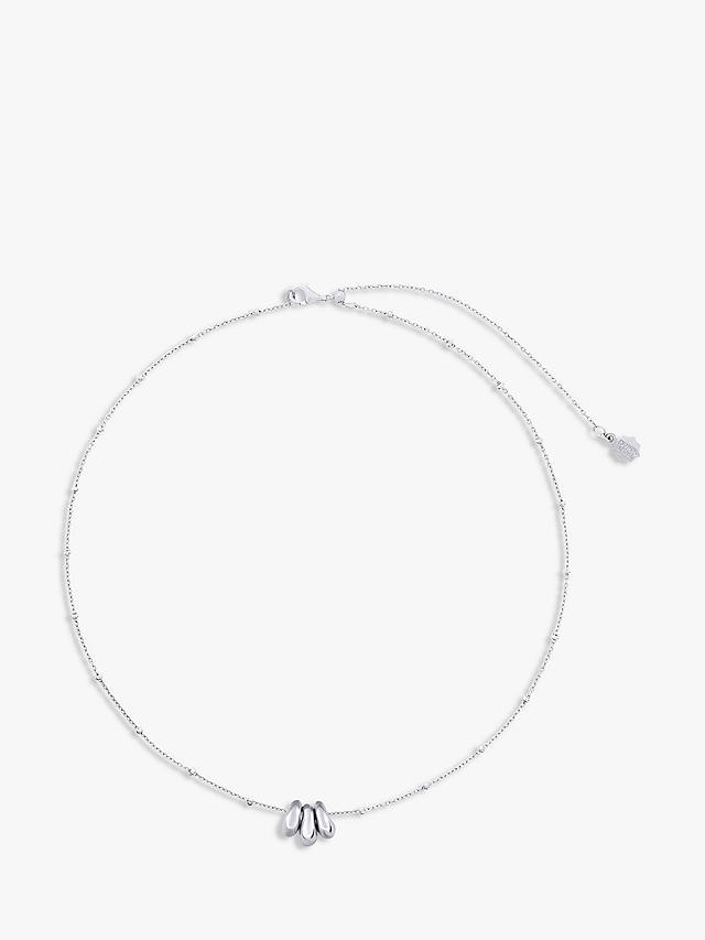 Dower & Hall Triple Nuggets Chain Necklace, Silver
