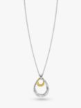 Dower & Hall Entwined Double Pendant Necklace, Silver/Gold