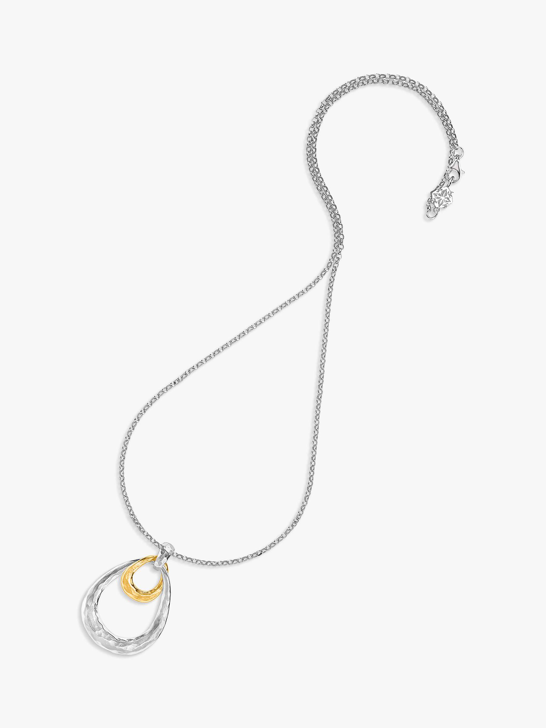 Buy Dower & Hall Entwined Double Pendant Necklace, Silver/Gold Online at johnlewis.com
