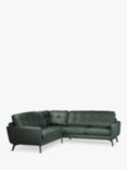 John Lewis Barbican 5+ Seater Leather Corner Sofa, Dark Leg, Sellvagio Green