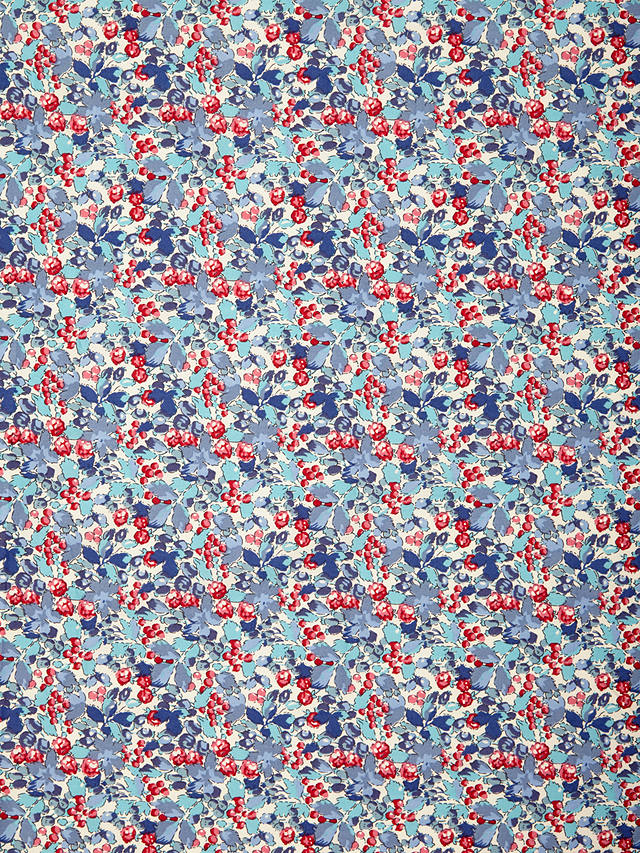 Viscount Textiles Leaves and Berries Print Fabric, Blue