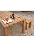 Barlow Tyrie Titan Rustic 8-Seat Teak Wood Garden Dining Table & Armchairs Set, Rustic Teak