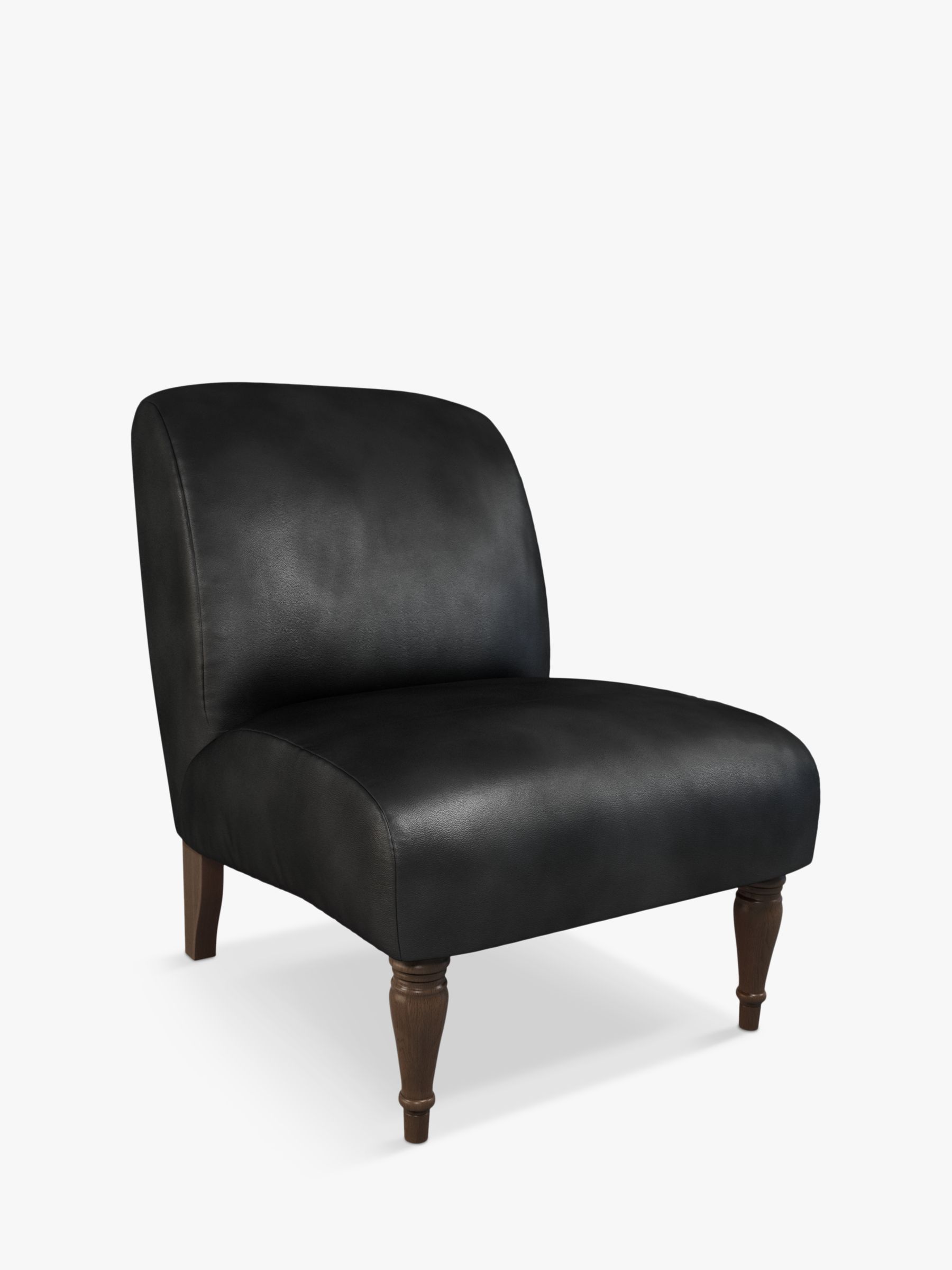 Lounge Range, John Lewis Lounge Leather Chair, Dark Leg, Contempo Black