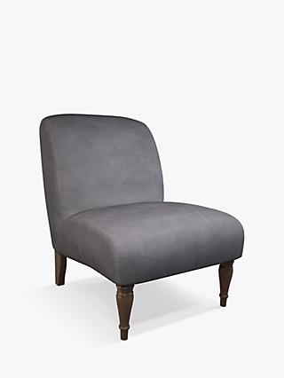 Lounge Range, John Lewis Lounge Leather Chair, Dark Leg, Soft Touch Grey