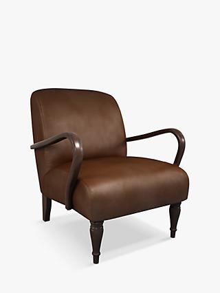 John Lewis Lounge Leather Armchair, Dark Leg