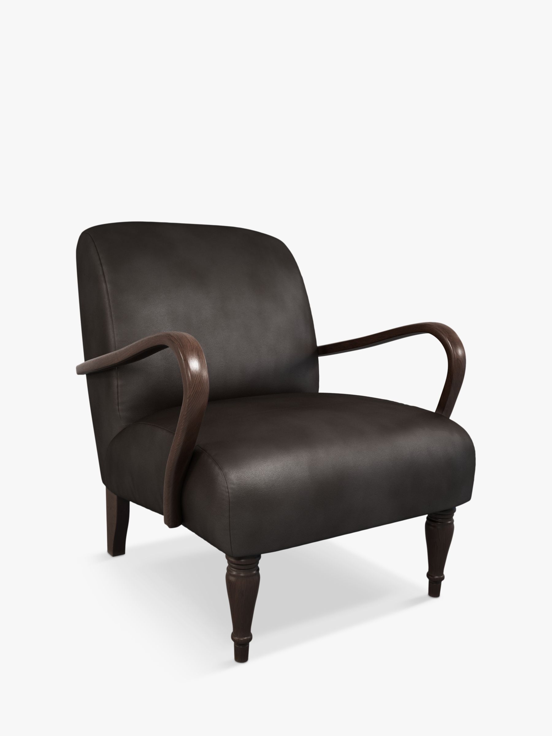 Lounge Range, John Lewis Lounge Leather Armchair, Dark Leg, Contempo Dark Chocolate