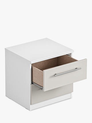 ANYDAY John Lewis & Partners Mix it Bedside Table, White/Smoke