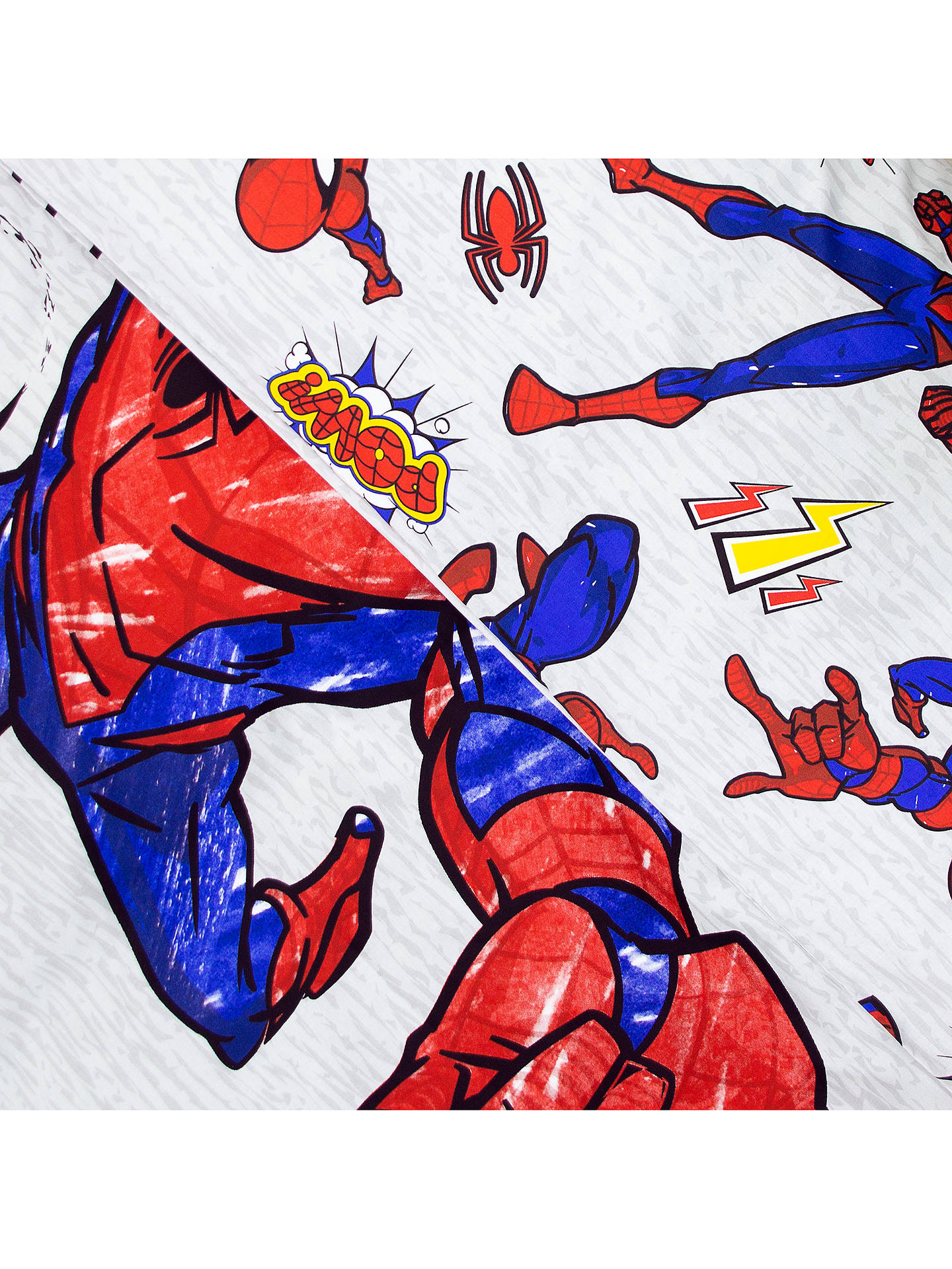 Spiderman Graphic Blue Single Bed   Quilt Cotton Fabric 