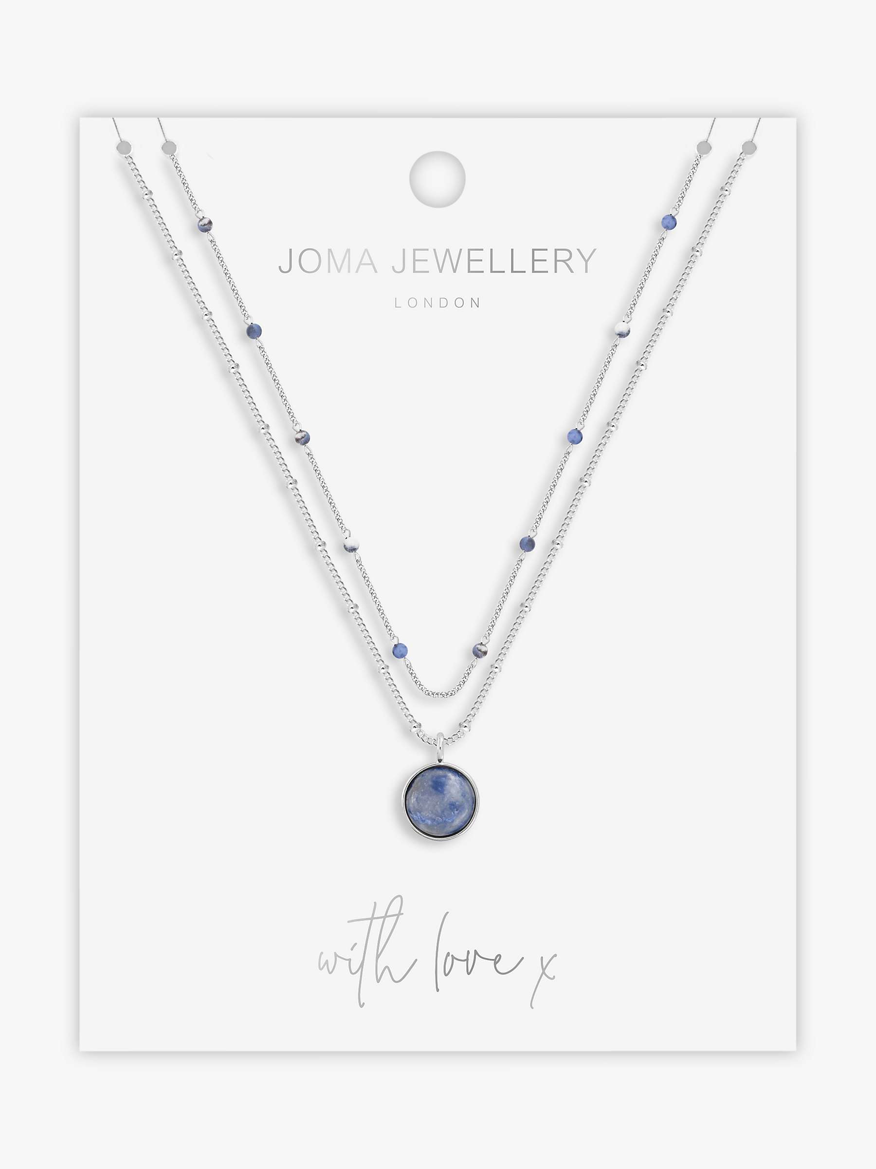 Buy Joma Jewellery Lace Agate Friendship Layered Necklace, Silver/Blue Online at johnlewis.com