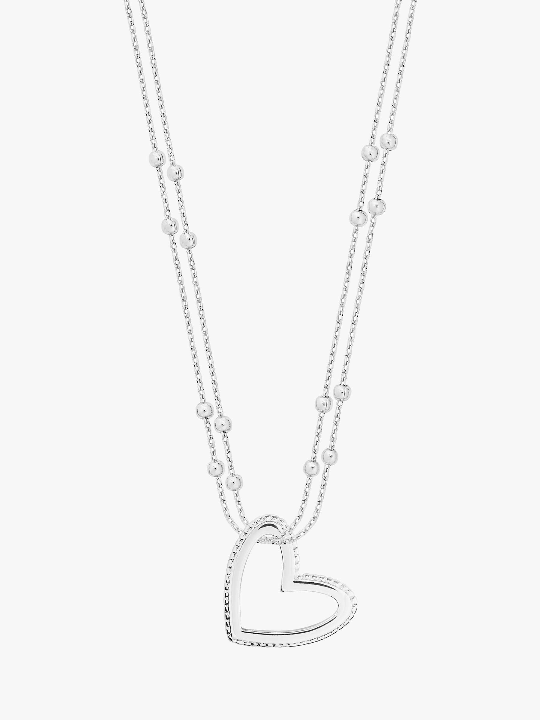 Buy Joma Jewellery Aurora Heart Pendant Necklace, Silver Online at johnlewis.com