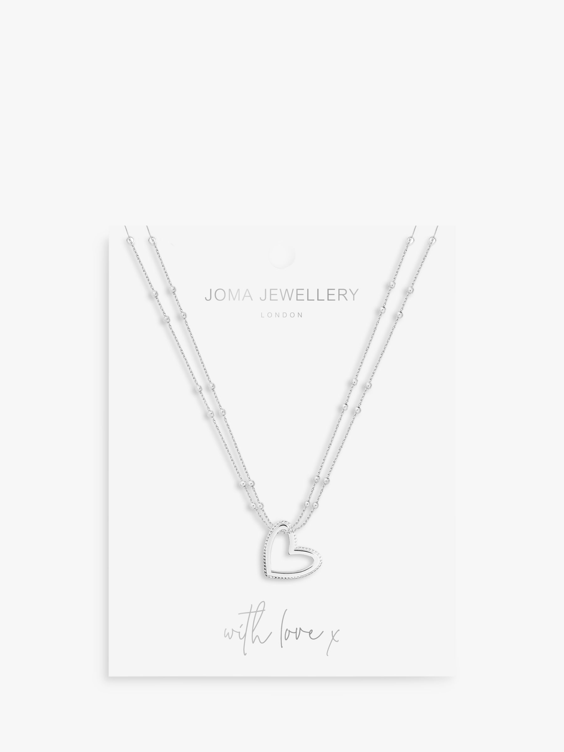 Joma Jewellery Aurora Heart Pendant Necklace, Silver at John Lewis ...