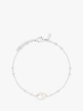 Joma Jewellery Isla Pearl Chain Bracelet, Silver