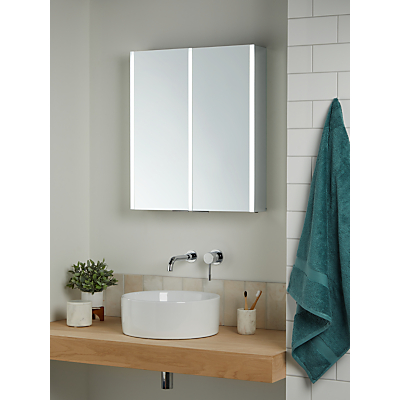 John Lewis & Partners Vertical Double Mirrored and Illuminated Bathroom Cabinet