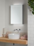 John Lewis Enclose Single Mirrored and Illuminated Bathroom Cabinet