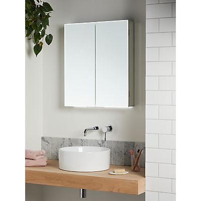John Lewis & Partners Aspect Double Mirrored and Illuminated Bathroom Cabinet