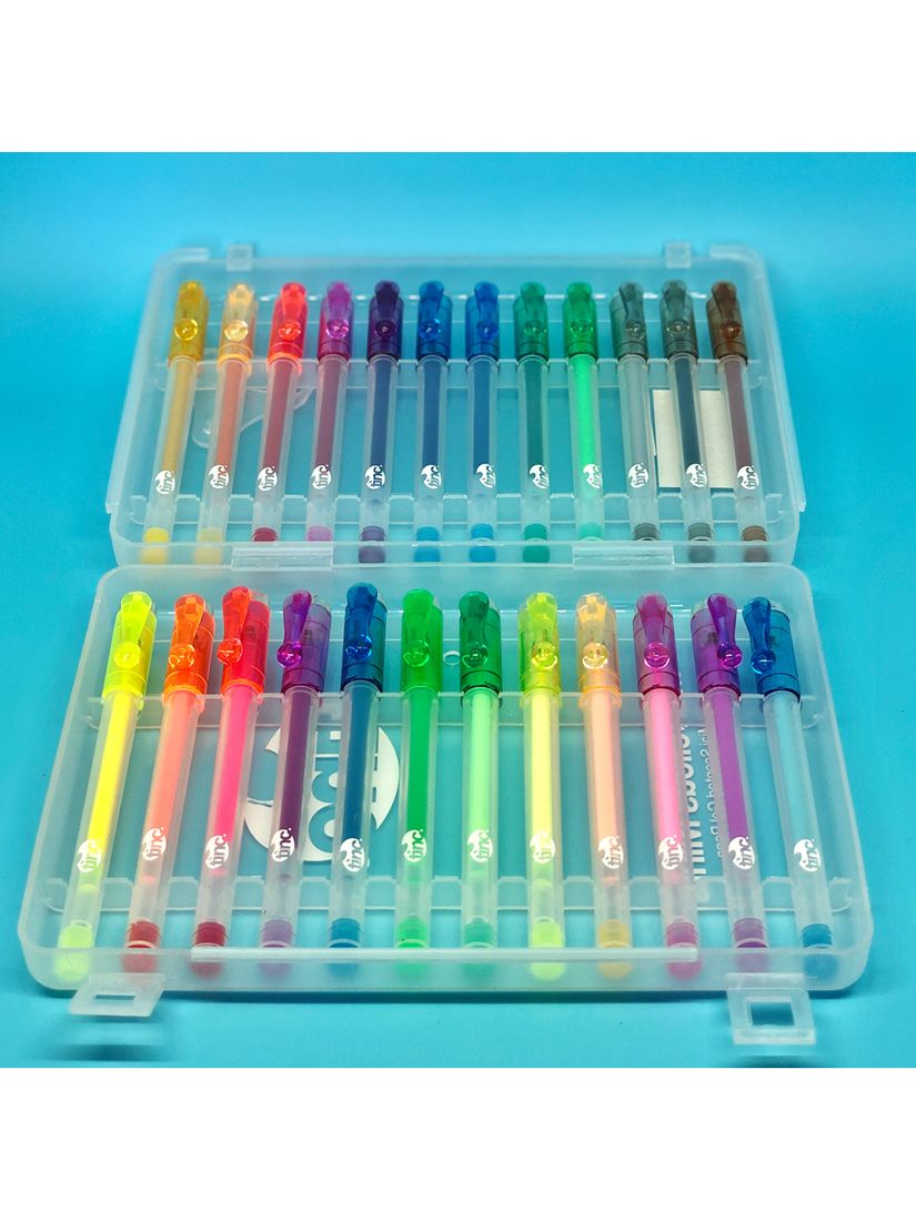 Yoobi Mini Gel Pens Carrying Case Neon, Metallic, Glitter Shades
