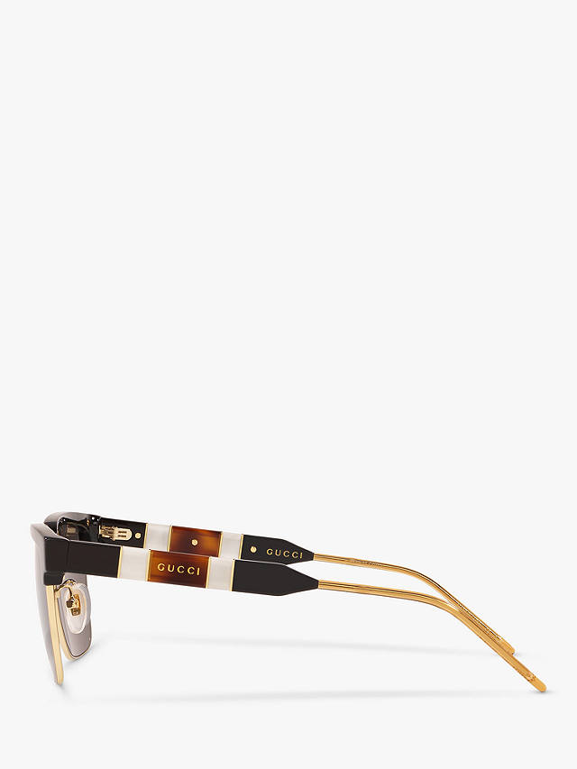 Gucci GG0603S Men's Rectangular Sunglasses, Black/Grey