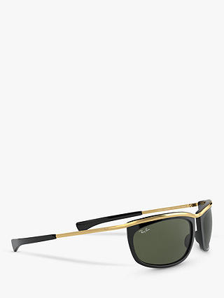 Ray-Ban RB2319 Women's Rectangular Sunglasses, Black/Green