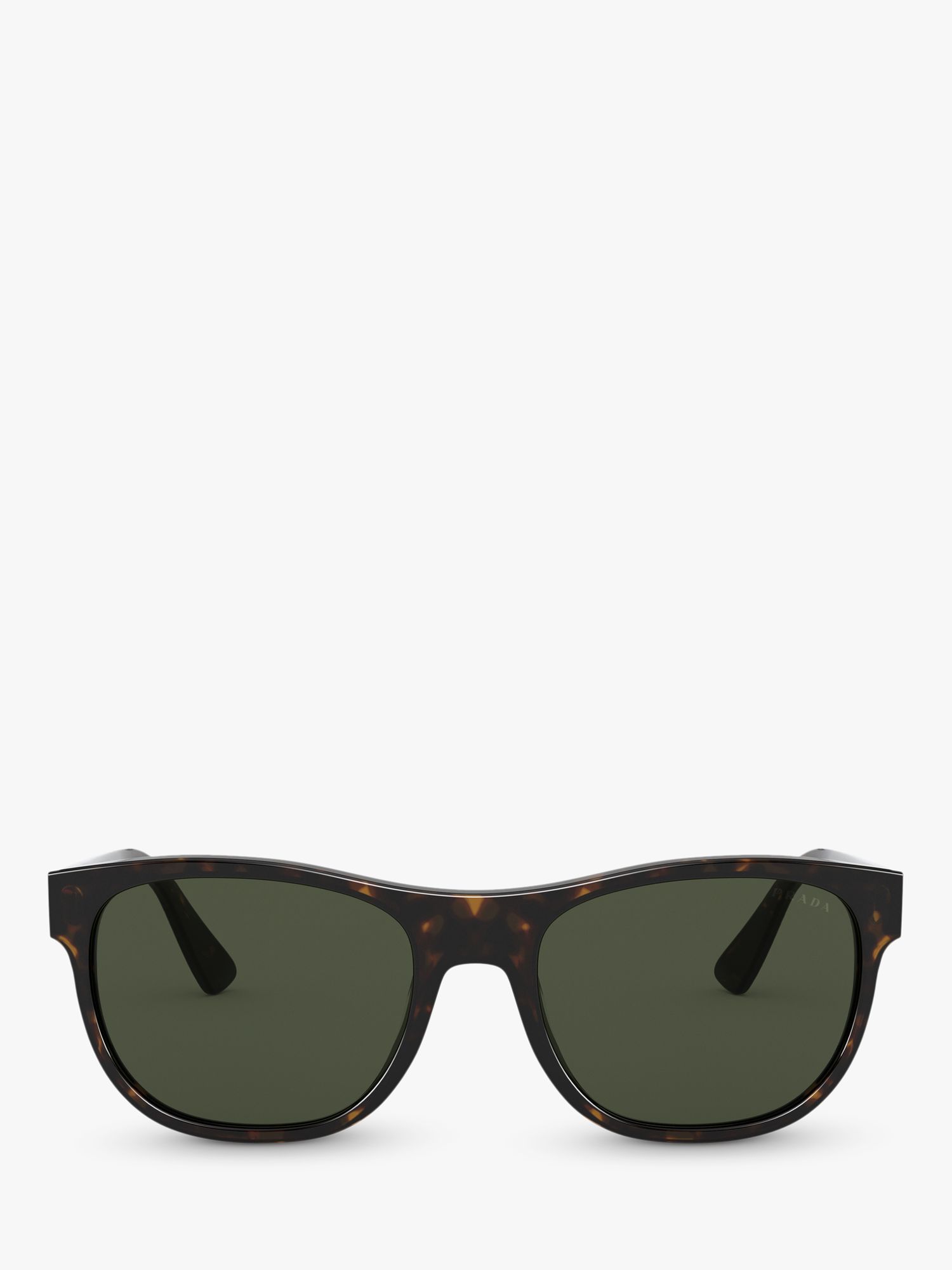 Prada PR 04XS Men's Rectangular Sunglasses, Dark Brown/Green