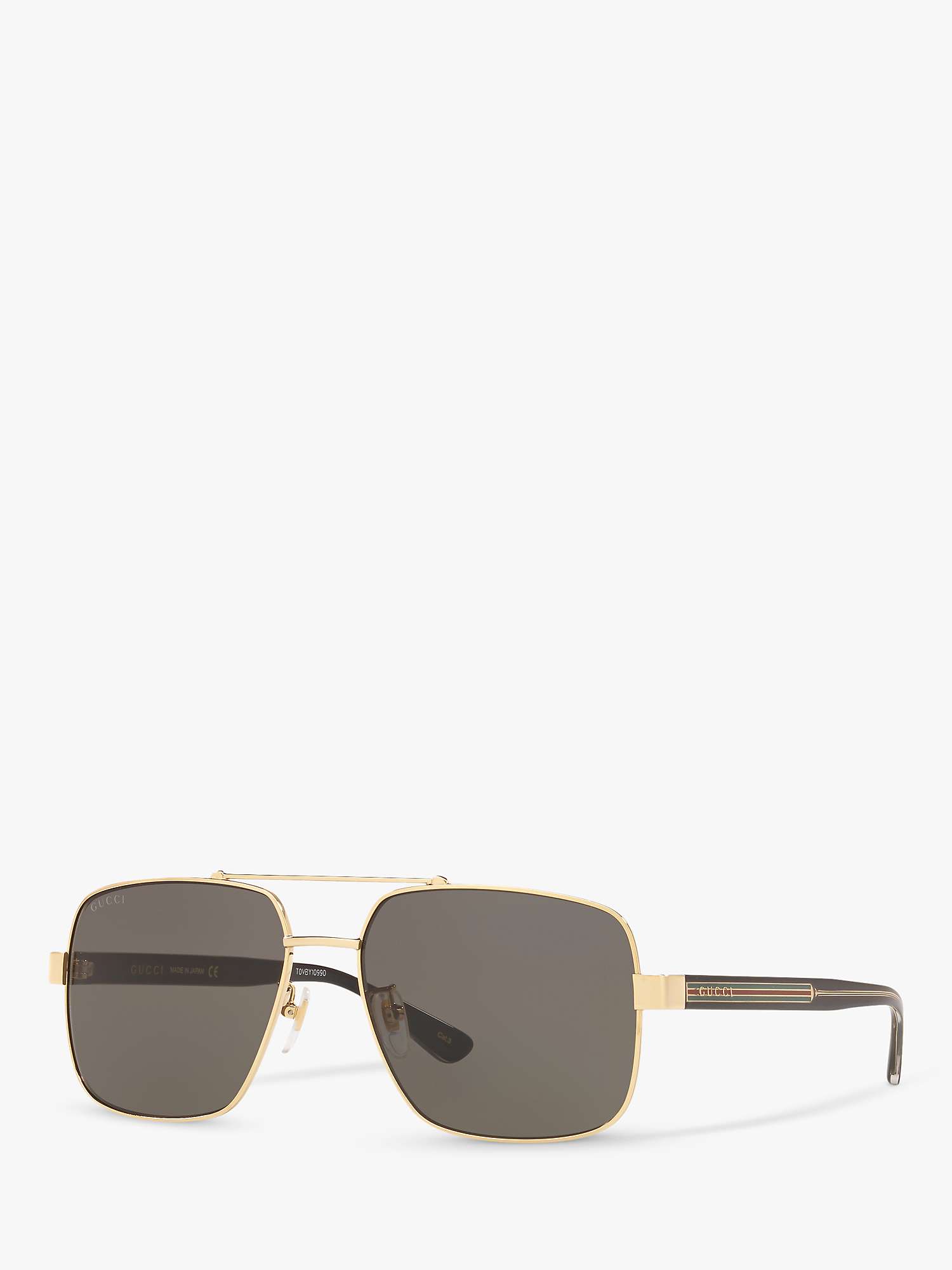 Buy Gucci GG0529S Men's Square Sunglasses, Gold/Grey Online at johnlewis.com