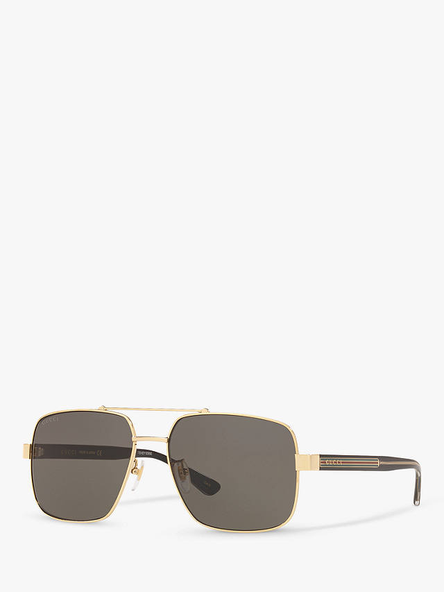 Gucci GG0529S Men's Square Sunglasses, Gold/Grey