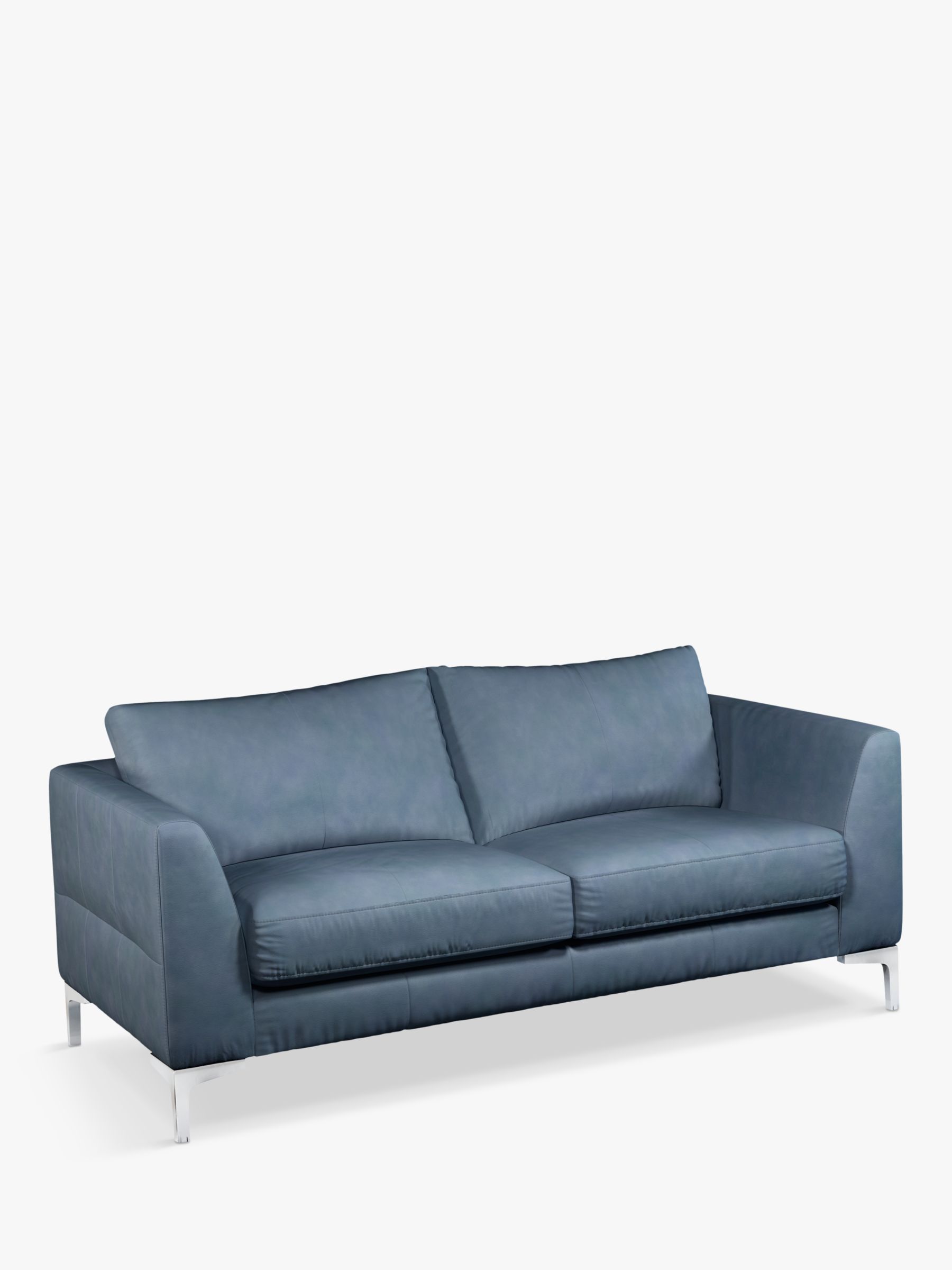 John Lewis Belgrave Medium 2 Seater Leather Sofa, Metal Leg