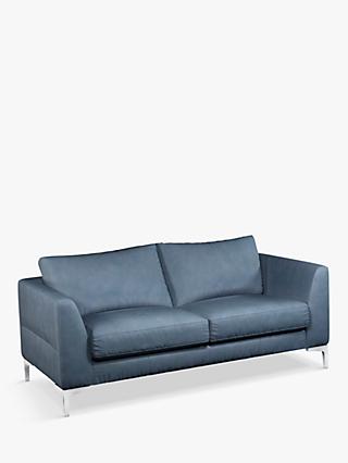 John Lewis Belgrave Medium 2 Seater Leather Sofa, Metal Leg